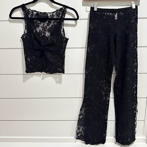 Victoria’s Secret Sexy Black Lace Top and Pants